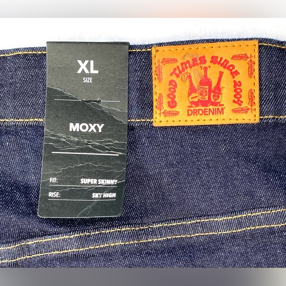 Dr. Denim Women's Moxy Pyke Blue Raw Super Skinny Sky High Jeans Size XL NWT - Picture 7 of 13